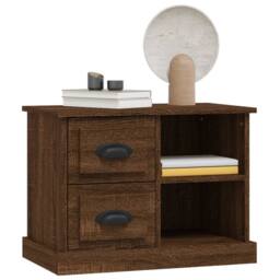 Berkfield Home Bedside Cabinet Brown Oak 60x35.5x45 cm - thumbnail 4