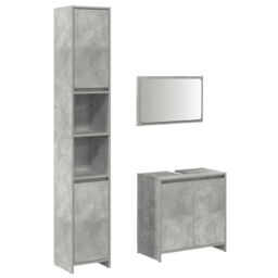 Berkfield Home 3 Piece Bathroom Furniture Set Concrete Grey Engineered Wood - thumbnail 2