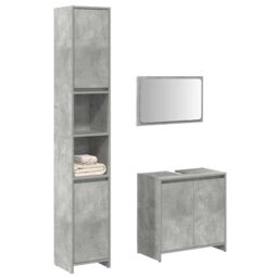 Berkfield Home 3 Piece Bathroom Furniture Set Concrete Grey Engineered Wood - thumbnail 1