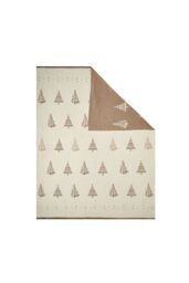 BHS Christmas Tree Reversible Throw in Gold - Size: 130 cm x 180 cm - thumbnail 2