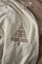 BHS Christmas Tree Reversible Throw in Gold - Size: 130 cm x 180 cm - thumbnail 3