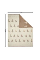 BHS Christmas Tree Reversible Throw in Gold - Size: 130 cm x 180 cm - thumbnail 4