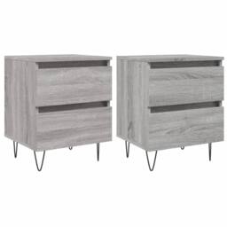 Berkfield Home Bedside Cabinets 2 pcs Grey Sonoma 40x35x50 cm Engineered Wood - Size: 40 x 35 x 50 cm - thumbnail 1
