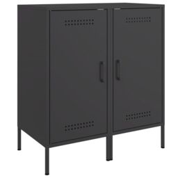 Berkfield Home Sideboards 2 pcs Black 36x39x79 cm Steel - Size: 36 x 39 x 79 cm - thumbnail 2
