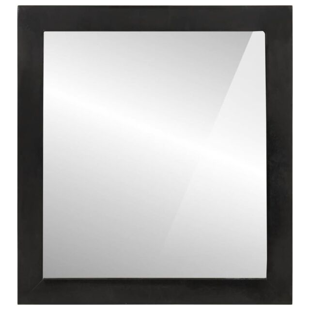 Berkfield Home Bathroom Mirror 55x1x60 cm Glass & Solid Wood Mango in Brown - Size: 55 x 1 x 60 cm - image 1