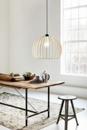 Nordlux Modern Indoor Pendant Light Brown Wood E27 Slatted - Mains Powered, IP20 - thumbnail 3