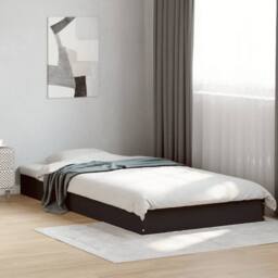 Berkfield Home Modern Bed Frame without Mattress Black 100x200 cm Engineered Wood - thumbnail 2