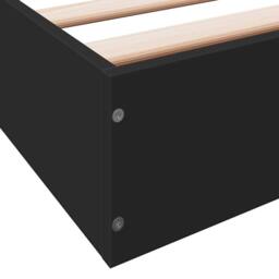 Berkfield Home Modern Bed Frame without Mattress Black 100x200 cm Engineered Wood - thumbnail 8