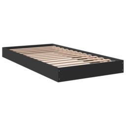 Berkfield Home Modern Bed Frame without Mattress Black 100x200 cm Engineered Wood - thumbnail 6