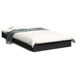 Berkfield Home Modern Bed Frame without Mattress Black 100x200 cm Engineered Wood - thumbnail 3