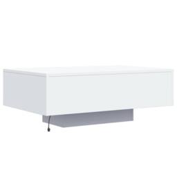 Berkfield Home Modern Coffee Table with LED Lights White 85x55x31 cm - Size: 85 x 55 x 31 cm - thumbnail 8