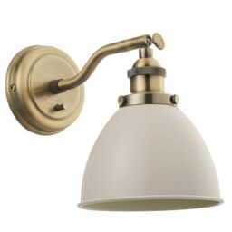 Loops Adjustable Industrial Wall Light Brass & Grey Shade Vintage Arm Lamp Fitting - thumbnail 4