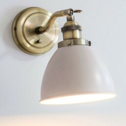 Loops Adjustable Industrial Wall Light Brass & Grey Shade Vintage Arm Lamp Fitting - thumbnail 5
