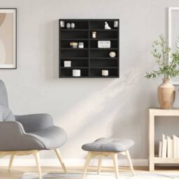 Berkfield Home Vitrine Cabinet Black 60x8.5x58 cm Engineered Wood - thumbnail 3