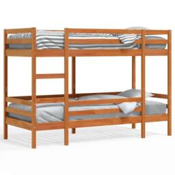 Berkfield Home Bunk Bed without Mattress Wax Brown 90x200 cm Solid Wood Pine - thumbnail 2