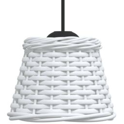 Berkfield Home Ceiling Lamp Shade White √ò15x12 cm Wicker - Size: 15x12 cm - thumbnail 4