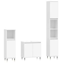 Berkfield Home 3 Piece Bathroom Cabinet Set White Engineered Wood