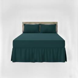 Snug City Fitted Valance Bed Sheet Polycotton Mattress Cover & Frill Easy Care in Teal - Size: King - thumbnail 2