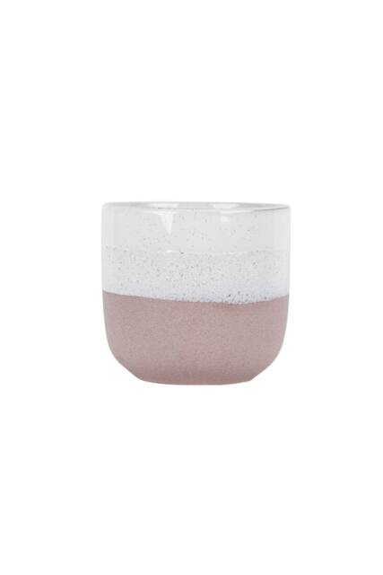 KDMD Hortus Pink & White Bordeaux Stoneware Pot 20cm H x 22cm Dia - image 1