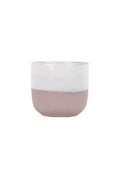KDMD Hortus Pink & White Bordeaux Stoneware Pot 20cm H x 22cm Dia - thumbnail 2