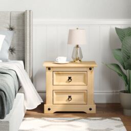 Berkfield Home Bedside Cabinet Corona 53x39x50 cm Solid Wood Pine in Brown - Size: 53 x 39 x 50 cm - thumbnail 3