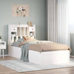 Berkfield Home Beautiful Bed Frame without Mattress White 90x200 cm Solid Wood Pine - thumbnail 2