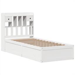 Berkfield Home Beautiful Bed Frame without Mattress White 90x200 cm Solid Wood Pine - thumbnail 1
