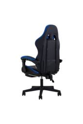 Living and Home High Back Gaming Chair with Massage Lumbar Support & Footrest in Blue - thumbnail 5