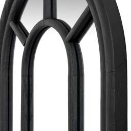 Lemon Pavilion Furniture and Decor Black Wood Tall Arched Window Mirror - Glass - L3xW50xH170 cm - Black - thumbnail 2