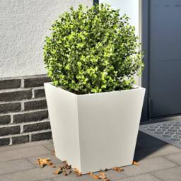 Berkfield Home Garden Planters White 2 pcs 40x40x40 cm Steel - Size: 40 x 40 x 40 cm - thumbnail 2