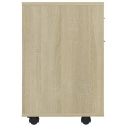 Berkfield Home Rolling Cabinet Sonoma Oak 45x38x54 cm Engineered Wood in Brown - Size: 45 x 38 x 54 cm - thumbnail 5