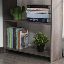 Wyld Haus Nifi 120cm Grey L Shaped Corner Desk Keyboard Tray Drawer & Shelves - thumbnail 9