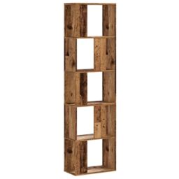 Berkfield Home Bookcase 5-Tier Old Wood 45x23.5x162.5 cm Engineered Wood in Brown - thumbnail 2
