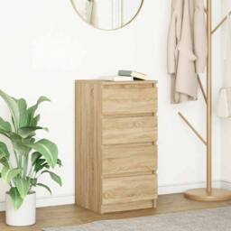 Berkfield Home Sideboard Sonoma Oak 37.5x35x76 cm Engineered Wood in Light Tan - thumbnail 2