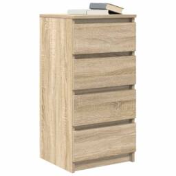 Berkfield Home Sideboard Sonoma Oak 37.5x35x76 cm Engineered Wood in Light Tan - thumbnail 4