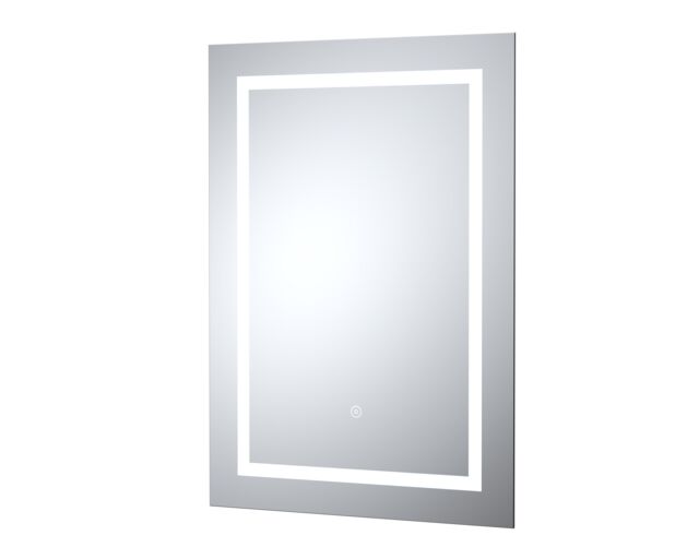 Balterley Rectangular LED Framed Touch Mirror with Demister, 700x500mm - Chrome in Silver - image 1