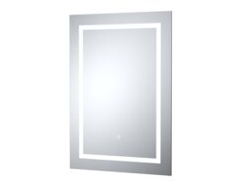 Balterley Rectangular LED Framed Touch Mirror with Demister, 700x500mm - Chrome in Silver - thumbnail 1