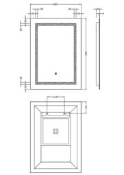 Balterley Rectangular LED Framed Touch Mirror with Demister, 700x500mm - Chrome in Silver - thumbnail 5