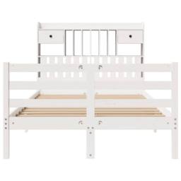 Berkfield Home Bookcase Bed without Mattress White 135x190 cm Doouble Solid Wood Pine - thumbnail 4