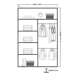 Sliding Wardrobes 4U Modern Mirror Sliding Wardrobe with Top LED Light W120cm x H217cm in Dark Brown - thumbnail 2