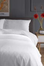 The Lyndon Company St Quentin 100% Cotton Reversible Duvet Bedlinen - Deyongs 1846 in White - Size: Super King - thumbnail 3