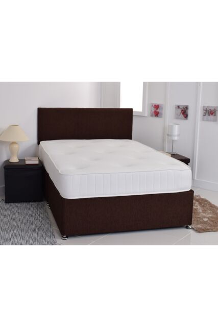 Starlight Beds Double Memory Foam Mattress Bonnell Spring Support Cool-Touch Fabric in White - Size: Single - image 1