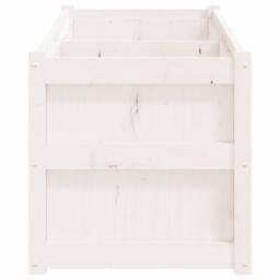 Berkfield Home Garden Planter White 150x50x50 cm Solid Wood Pine - Size: 150 x 50 x 50 cm - thumbnail 6