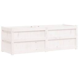 Berkfield Home Garden Planter White 150x50x50 cm Solid Wood Pine - Size: 150 x 50 x 50 cm - thumbnail 1