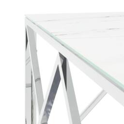 Berkfield Home Coffee Table Silver 80x80x40 cm Stainless Steel & Glass - Size: 80 x 80 x 40 cm - thumbnail 5