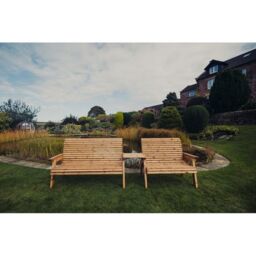 Churnet Valley Garden Furniture Ltd Valley 5 Seat Set 1X2B 1X3B Straight Tray - Timber - Fully Assembled in Brown - thumbnail 3