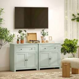 Wyld Haus Luhaso Green Sideboard Cabinet with Drawer & Adjustable Shelf - thumbnail 9