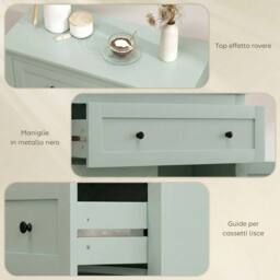 Wyld Haus Luhaso Green Sideboard Cabinet with Drawer & Adjustable Shelf - thumbnail 8