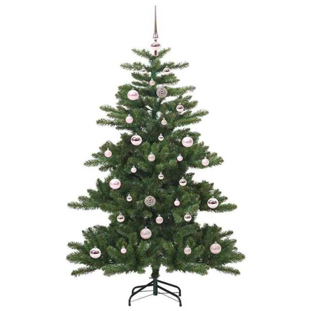Berkfield Home Elegant Artificial Hinged Christmas Tree with 150 LEDs 150 cm PVC in Green - image 1