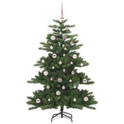 Berkfield Home Elegant Artificial Hinged Christmas Tree with 150 LEDs 150 cm PVC in Green - thumbnail 1